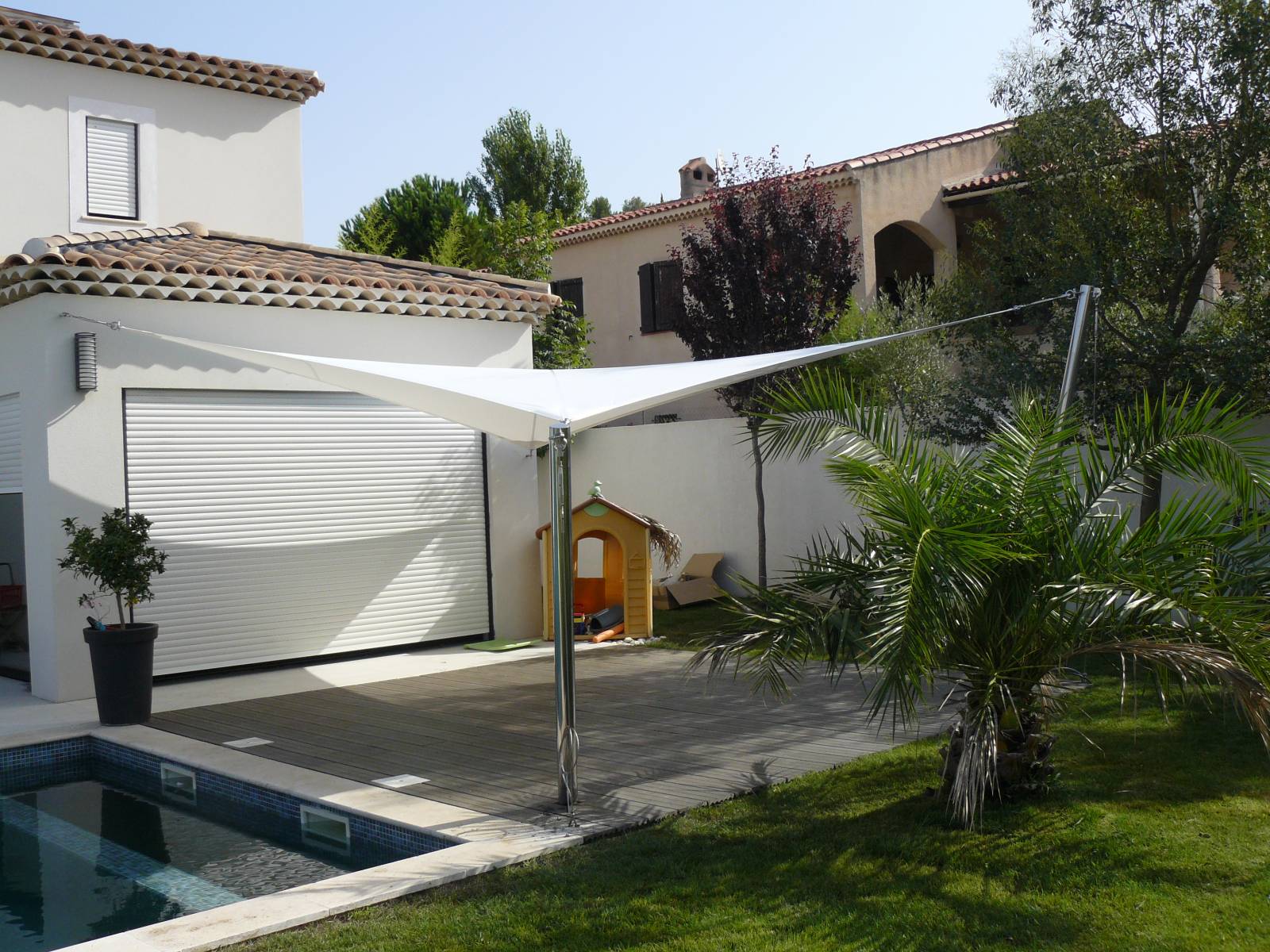 Voile d'ombrage en PVC etanche Var 